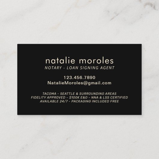 Notarisondertekenaar Vintage Floral Visitekaartje (Achterkant)