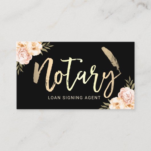 Notarisondertekenaar Vintage Floral Visitekaartje (Voorkant)