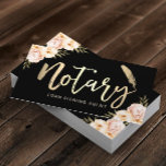 Notarisondertekenaar Vintage Floral Visitekaartje<br><div class="desc">Notaris Signing Agent Modern Gold Typografie  Floral Visitekaartjes.</div>