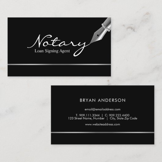 Notarisondertekenaar Visitekaartje (Voorkant / Achterkant)