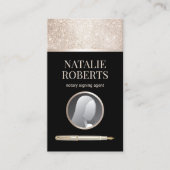 Notarisondertekenaar: zwart & goudfoto visitekaartje (Voorkant)
