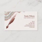 Notarisondertekenende agent Modern Agate Stone Visitekaartje (Achterkant)