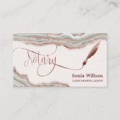 Notarisondertekenende agent Modern Agate Stone Visitekaartje (Voorkant)