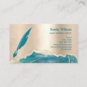 Notarisondertekenende agent Modern Blauwgroen Agat Visitekaartje (Achterkant)