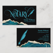 Notarisondertekenende agent Modern Blauwgroen Agat Visitekaartje (Voorkant / Achterkant)