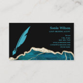 Notarisondertekenende agent Modern Blauwgroen Agat Visitekaartje (Achterkant)