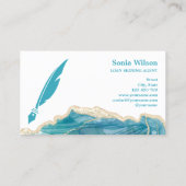 Notarisondertekenende agent Modern Blauwgroen Agat Visitekaartje (Achterkant)