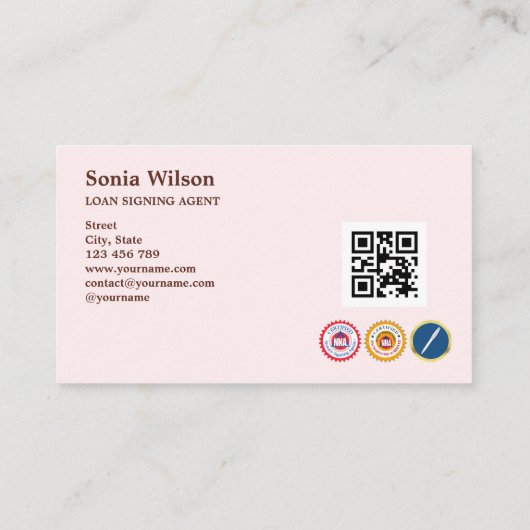 Notarisondertekenende agent Modern QR code Busines Visitekaartje (Achterkant)