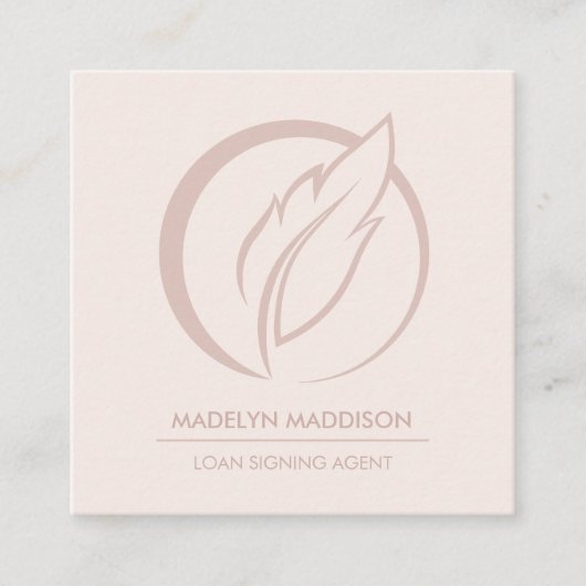 Notarisondertekenende agent Modern Roos Vierkante Visitekaartje (Voorkant)