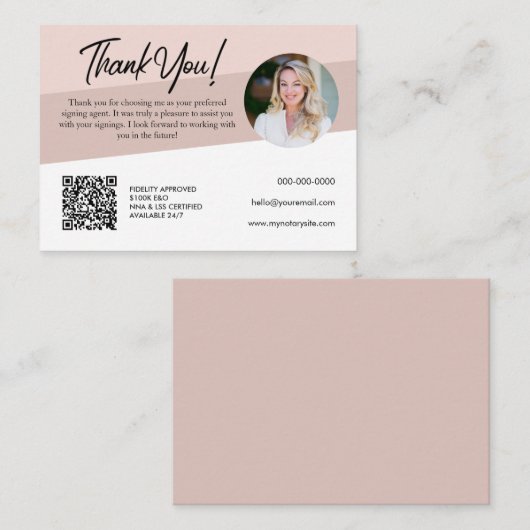 Notarispasta Roos Lening Ondertekening Notaris Har Visitekaartje (Voorkant / Achterkant)
