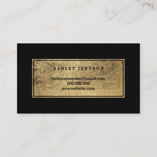 Notarisscript voor goudtypografie zwart visitekaartje (Achterkant)