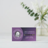 Notarisseer Modern Deep Paarse Foto Visitekaartje (Staand voorkant)