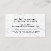 Notarisseer Modern Marble Agate Foto Visitekaartje (Achterkant)