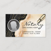 Notarisseer Modern Marble Agate Foto Visitekaartje (Voorkant)