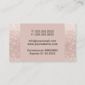 Notarisseer Quill Pen Roos Gold Visitekaartje (Achterkant)