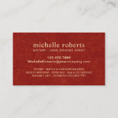 Notarisseur Red Velvet Gold Agate Visitekaartje (Achterkant)