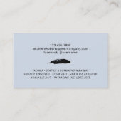 Notarisseur Silver Floral Blue Foto Visitekaartje (Achterkant)