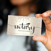 Notarissignaalagent Gold Glitter Drip Script Visitekaartje