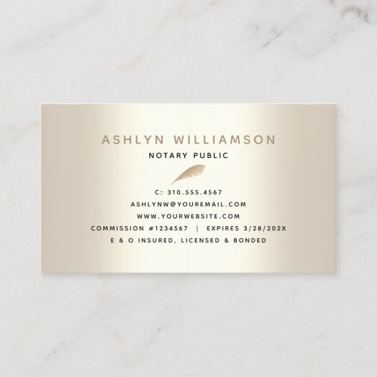 Notarissignaalagent Gold Glitter Drip Script Visitekaartje (Achterkant)