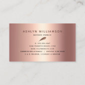 Notarissignaalagent koper PInk Glitter Script Visitekaartje (Achterkant)