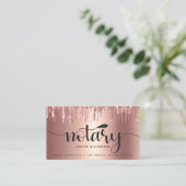 Notarissignaalagent koper PInk Glitter Script Visitekaartje (Staand voorkant)