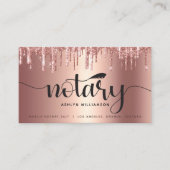 Notarissignaalagent koper PInk Glitter Script Visitekaartje (Voorkant)