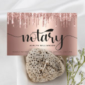 Notarissignaalagent koper PInk Glitter Script Visitekaartje