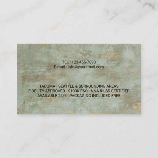 Notarisstempel  Bronze Visitekaartje (Achterkant)