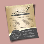 Notarisstempel Handtekening Modern Gold Flyer<br><div class="desc">Notarisagent voor zegellenen Donkergrijs & goudbrochures.</div>