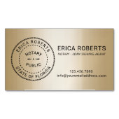 Notarisstempel Handtekening Modern Gold Magnetisch Visitekaartje (Voorkant)