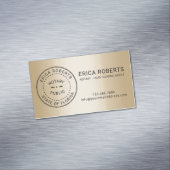 Notarisstempel Handtekening Modern Gold Magnetisch Visitekaartje (Voorbeeld)