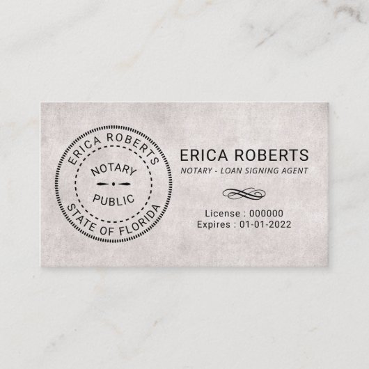Notarisstempel  Ondertekenaar Visitekaartje (Voorkant)