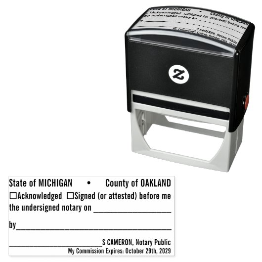 notarisstempel  zelfinktende stempel (In situ)