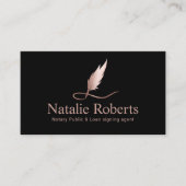 Notaristekenaar Chic Roos Gold Quill Logo Visitekaartje (Voorkant)