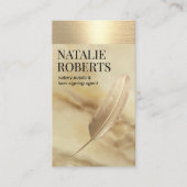 Notaristekenaar Gold Quill Agate Marmer Visitekaartje (Voorkant)