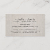 Notaristekenaar Gold Script Classy Linen Visitekaartje (Achterkant)