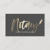 Notaristekenaar Gold Typografie Gray Visitekaartje (Voorkant)