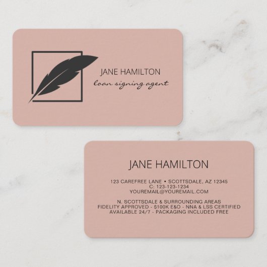 Notaristekenaar Logo Visitekaartje (Voorkant / Achterkant)