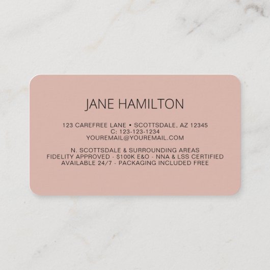 Notaristekenaar Logo Visitekaartje (Achterkant)