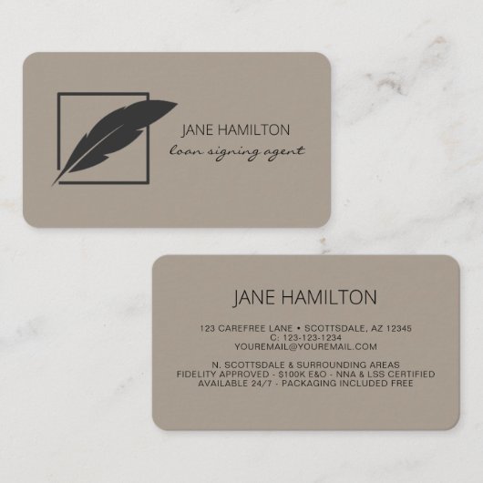 Notaristekenaar Logo Visitekaartje (Voorkant / Achterkant)