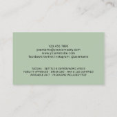 Notaristekenaar Modern Sage Green Foto Visitekaartje (Achterkant)