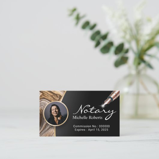 Notaristekenaar Moderne Foto Professional Visitekaartje (Staand voorkant)