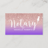 Notaristekenaar Paars en Roos Gold Visitekaartje (Voorkant)