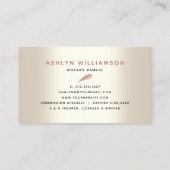 Notaristekenaar roze glitter-script gouden visitekaartje (Achterkant)