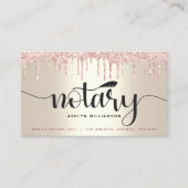 Notaristekenaar roze glitter-script gouden visitekaartje (Voorkant)
