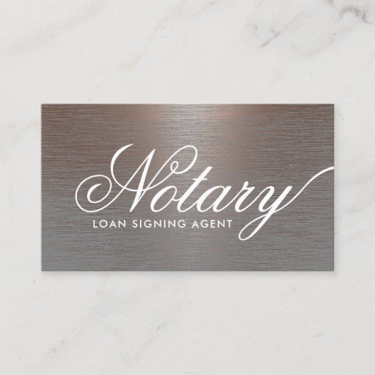 Notaristekenaar Typografie Copper Metal Visitekaartje (Voorkant)