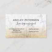 Notaristipografie marmer-gele goudfolie visitekaartje (Achterkant)