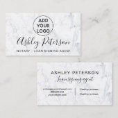 Notaristipografie marmer minimalistisch elegant visitekaartje (Voorkant / Achterkant)