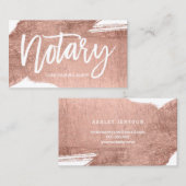 Notaristipografie roos goudborstelslag minimalisti visitekaartje (Voorkant / Achterkant)