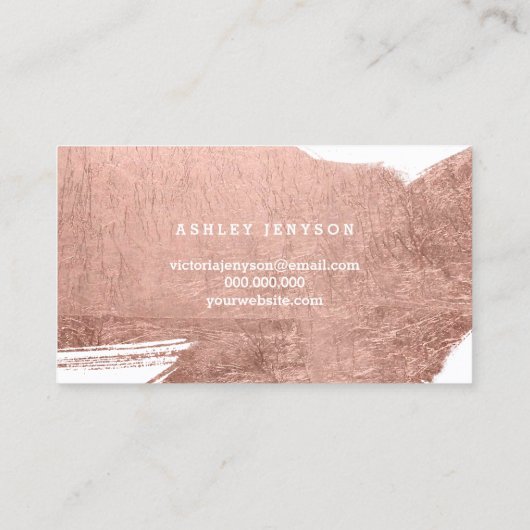 Notaristipografie roos goudborstelslag minimalisti visitekaartje (Achterkant)